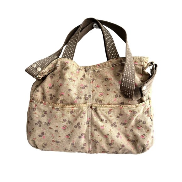 Floral Canvas Shoulder Tote Bag - Picture 1 of 14